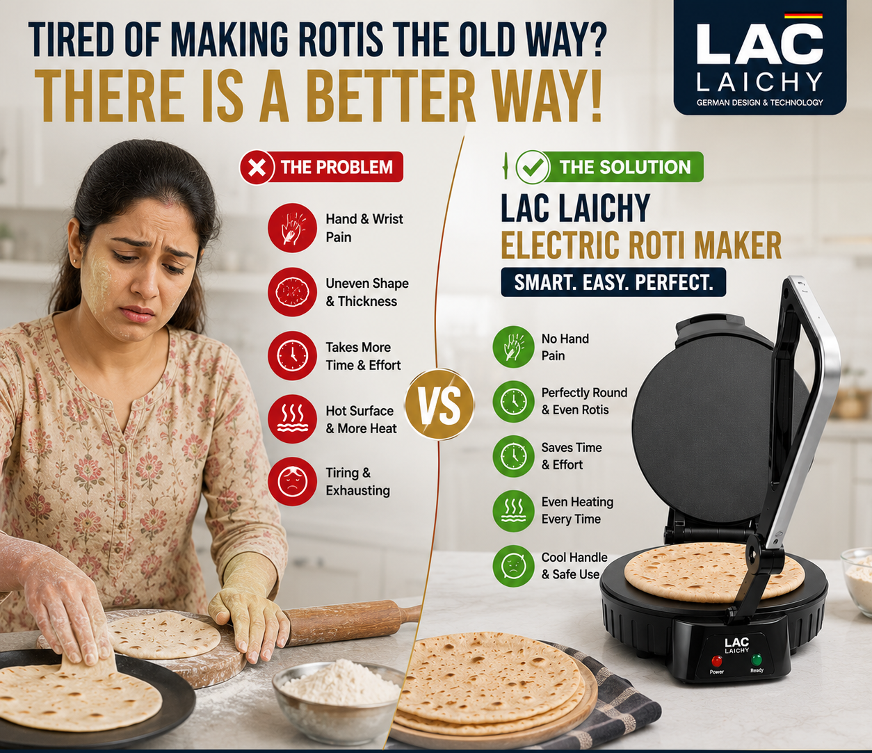 Premium Electric Roti Maker – 10" Non-Stick Plate | 1800W Fast Heating