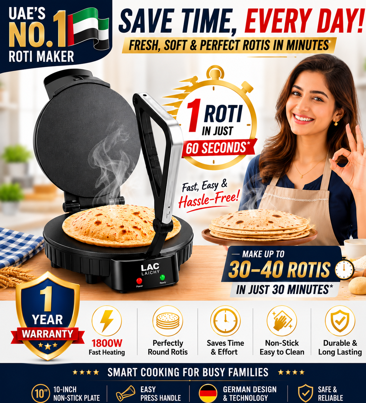 For Roti Heating Mesh Premium Electric Roti Maker – 10