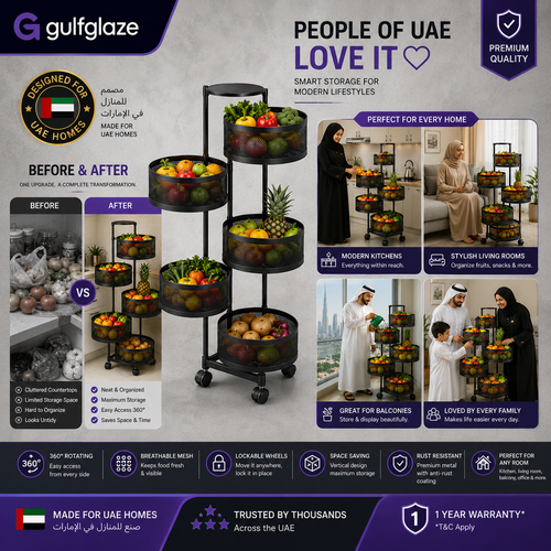 5-Tier 360° Rotating Storage Rack